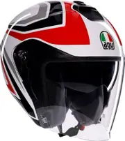AGV Irides Tolosa, open face helmet , color: Black/Light Grey/Red , size: XXL