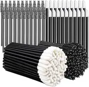 Disposable Makeup Tool Set: 100 Mascara Wands &100 Lip Applicators, Black. Ideal for Mascara, Lipstick Tester Wands,Lip Gloss and Lipstick Testing