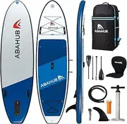 Abahub Inflatable SUP, Wide 10'6" x 34"/31'' x 6" iSUP, Standup Paddleboard with Adjustable 4 Piece 2 in 1 SUP Paddle, Kayak Seat, for Yoga, Paddle Board, Kayaking, Surf, Canoe, Fishing
