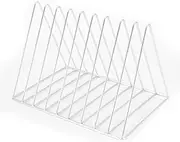 Fdit Desktop Bookshelf, Multi Slots Organizer Neat and Stylish Books Magazines Rack Holder Desktop Iron Storage Rack Bookshelf for Office (White)