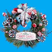 Whimsical Candy Cane Christmas Wreath
