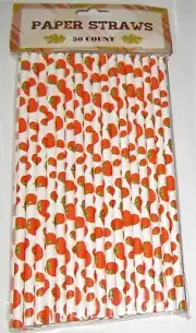 FALL PAPER STRAWS 50 Ct. PUMPKINS