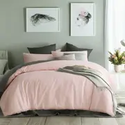 Waffle Blush Cotton Quilt Cover Set