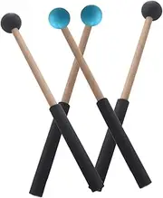 Hoement 2 Pairs Drumstick Drum Mallets Marimba Mallets Percussion Parts Percussion Mallets Percussion Accessory Xylophone Mallet for Wooden Rubber Drum Stick Xylophone Mallets