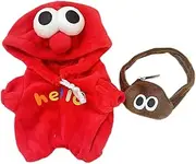 Qianly Plush Doll Clothes for 15cm 17cm, Doll Jumpsuit with Bag Dress up Comfortable Stuffed Animals Clothes Doll Outifit Stylish, red