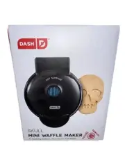 NEW Dash Skull Mini Waffle Maker 4" Pancake Goth Gothcore Halloween Kitchen NIB