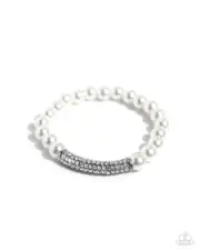 Paparazzi Elegance Embodied White Bracelet NWT