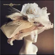 Aimee Fuller Beige Tan Brown Off White Rose Kentucky Derby Hat Royal Ascot