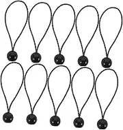 CORHAD 10pcs Tent Bungee Cord Tent Fixing Tool Fixing Cords Camping Gear Elastic Rope Buckle Tarp Clips Heavy Duty Multi-Function Buckle Latex Silk Black