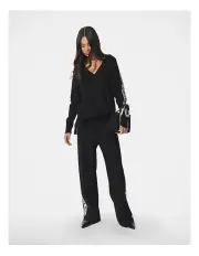 [Decjuba] D-Luxe Logo Panel Knit Pant in Black