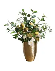 [Vicky Yao] Natural Look Lemon & Flower In Hand Made Indian Vase