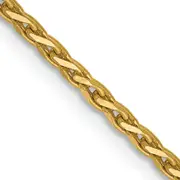 14K Yellow Gold 22 Inch 1.9mm Diamond-Cut Parisian Wheat With Lobster Clasp Chain