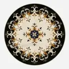 Sofa Center Table Top Inlaid with Natural Gemstone Black Marble Dining Table
