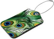 [YTYVAGT] Luggage Tags for Suitcases,Luggage Tag,Backpack Luggage Tags,2-Pc,Bird Feather Peacock Feather