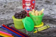 Nuby TravelTime Bowl Set - Fun Colors - 4 Bowls & Lids with Spoon - BPA Free