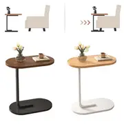 Sofa Side End Table, C Shaped End Table, C Shaped Sofa Table, For Couch And Bed - SNNGV Black