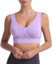 [Generic] Women's Yoga Bra Full Coverage Seamless Breathable Sport Bras Wirefree Comfort Workout Bras with Soft Support