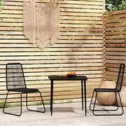 Generic 3 Piece Garden Dining Set Black,3099095
