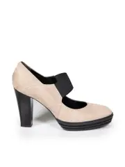 Brown Suede Platform Strap Pumps