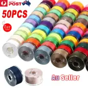 50x Multicolor Thread Spools Sewing Machine Bobbins Thread Embroidery Accessori