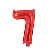 Number Seven Balloon Red Number 7 Balloon 32" Foil Mylar Red Number Balloon