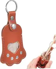 Homoyoyo Pet Hair Keepsake Keychain Cute Paw Shaped Keychain Charm for Pet Owners PU Material for Bag Decoration and Everyday Use Random Color