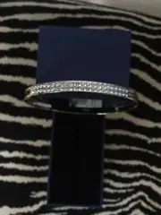 NIB Swarovski Double Row Crystal Bangle Bracelet