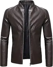 [Zylphorix] Elegant Leather Coat for Men - Smooth Brown Finish, Versatile for Casual & Smart Occasions