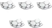 Set of 5 Silver Colored Polka Dots 4-Way Upling Plate [6.2 x 1.9 inches (15.8 x 4.7 cm)] | Medium Bowl Setomonohonpo