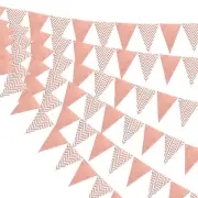 6 Set Pennant Flags Banner Triangle Bunting Flags Rose Gold