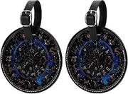 [KQNZT] Luggage Tags for Suitcases, 2 Pcs Suitcase Tags, Bag Tags for Luggage, Cute Luggage Tags, Luggage Name Tags, Navy Blue Zodiac Constellation