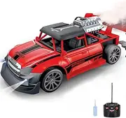 1:20 Scale Rc Car with Spray Function, Led Headlights, Anti-Skid Tires, 2.4ghz Remote Control, Abs Explosion-Proof Body for Outdoor and Indoor Play (Red)