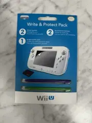 Nintendo Wii U Write & Protect Pack Purple/Green Stylus & Screen Protector PDP