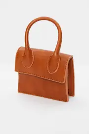 Brown Top Handle Micro Bag