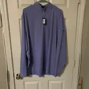NEW Johnnie-O Vaughn Quarter-Zip Men's 2XL XXL Purple Stripe Pullover Top NWT