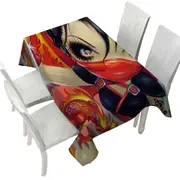 Faces of Faery #185 Ninja Girl and Fire Dragon Tablecloth