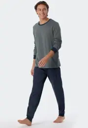 SCHIESSER Herren Schlafanzug lang 100% Baumwolle Gr 48-64 Pyjama lang S-6XL