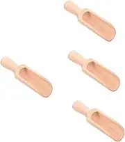 Amosfun 4pcs Wooden Spoons Small Scoop Home Tea Spoons Wooden Tea Stirrer Practical Scoops Kitchen Supplies