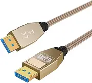 Danfetsoy 80GB Display Port 2.1 16K@60Hz 8K@240Hz 4K@480Hz DisplayPort Cable, DP Male to Male Cable for FreeSync, DP Cord HDR, PC, HDTV, etc (Gold, 1m/3.3ft)