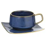 Tempa Rae New Bone China 320ml Coffee Tea Cup & Saucer Drinkware Midnight Blue