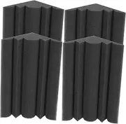 Yardwe 4pcs Acoustic Absorption Panels Wedge Sound Insulation Sponges for Studios Home Theaters Noise Reduction and Clarity Control High Density Black