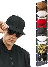 Hat Rack for Wall | Wall Hanger Baseball Cap Shelf with 7 Pockets | Foldable Display Rack Closet Organizer for Living Room Bedroom Cloakroom