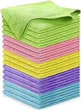 AuzzieStar Microfiber Cleaning Cloths - Pack of 15, Highly Absorbent, Quick-Dry, Streak-Free Cleaning, 12.6 x 12.6 Inches - Perfect for Home, Kitchen, and Car Detailing