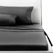 Breathable Cooling Fitted Bed Sheeet Set - Black