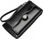 [Holibanna] 1pc Long Wallet for Ladies Wallet Women Card Holder Wallet Coin Wallet Women Cardholder Wallet Man Tag Pocket Phone Lady Wallet + Trifold Pouches Pour Mini Money Change Black Pu