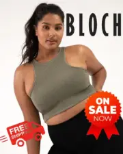 New BLOCH Crinkle Racer Tank Top Womens ZBP221 Workout Gym Medium. Stretchy