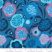 GROWING BEAUTIFUL 3 yds Moda quilting sew fabric BLUE Crystal Manning 11831-13