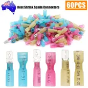 60Pcs Heat Shrink Spade Connectors Wire Crimp Spade Terminals Quick Disconnect