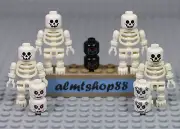 LEGO - Skeleton & Skulls Lot - White Minifigure Head Monster Faces Halloween