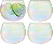LSA Bubble Rocking Tumbler 350ml Pearl | Set of 4 | Handmade and Hand-Painted Glass | BB01